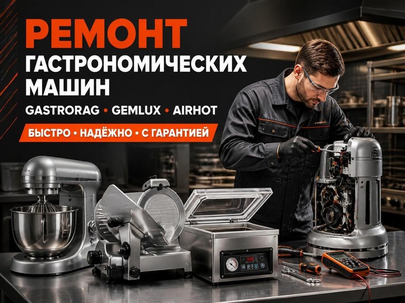 Ремонт гастрономических машин Gastrorag, GEMLUX, AIRHOT