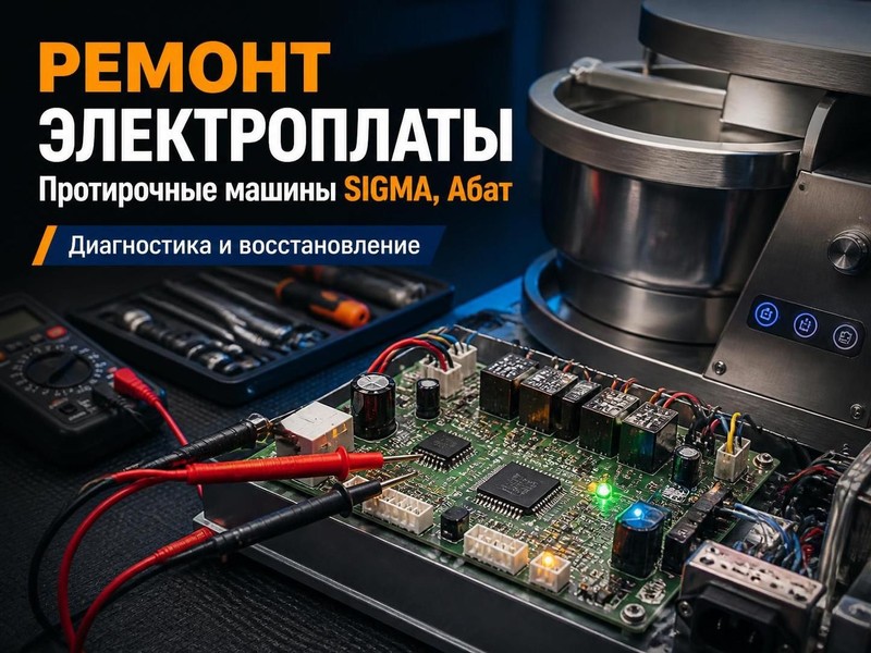 Ремонт электроплаты протирочных машин SIGMA, Абат — Дмитрий, фото