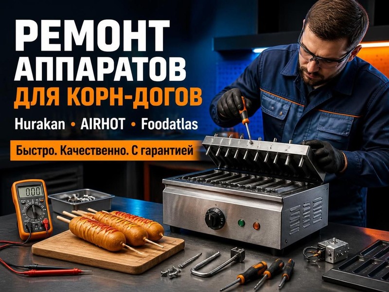 Ремонт аппаратов для корн-догов Hurakan, AIRHOT, Foodatlas — Николай, фото