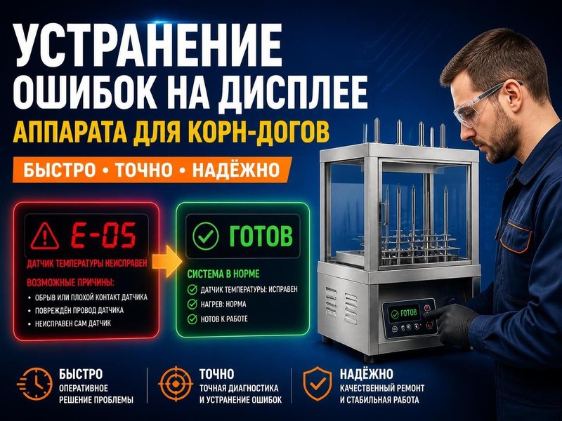 Устранение ошибок на дисплее аппарата для корн-догов — Дмитрий, фото
