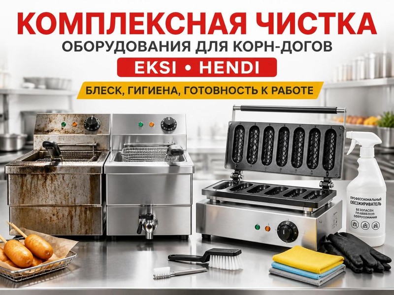 Комплексная чистка оборудования для корн-догов EKSI, Hendi — Алексей, фото