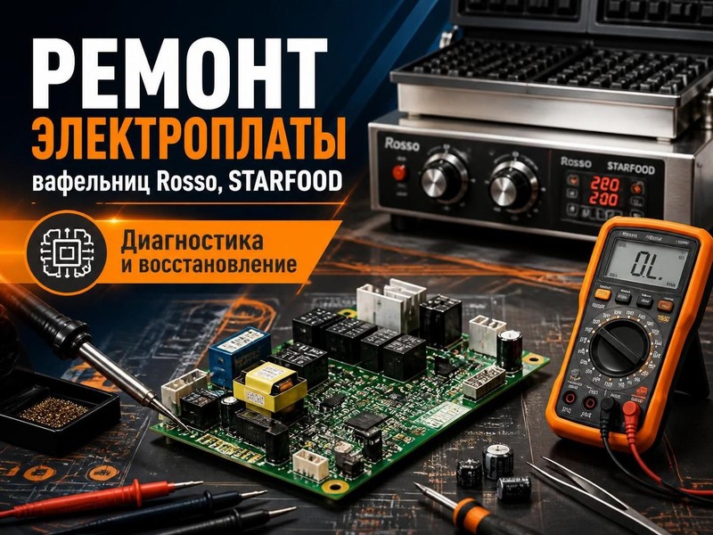 Ремонт электроплаты вафельницы Rosso, STARFOOD — Виктор, фото