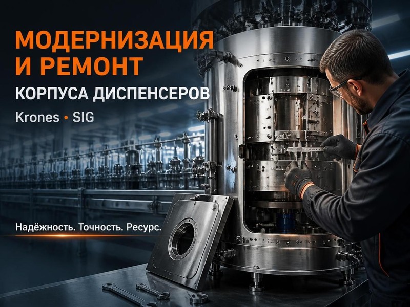 Модернизация и ремонт корпуса диспенсеров Krones, SIG