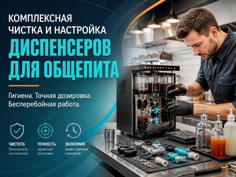 Комплексная чистка и настройка диспенсеров для общепита