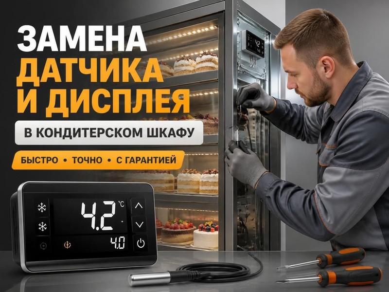 Замена датчика и дисплея в кондитерском шкафу