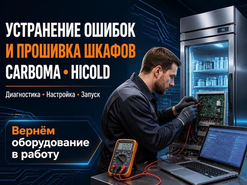 Устранение ошибок и прошивка шкафов Carboma, HICOLD