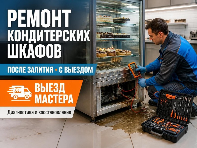 Ремонт кондитерских шкафов после залития с выездом