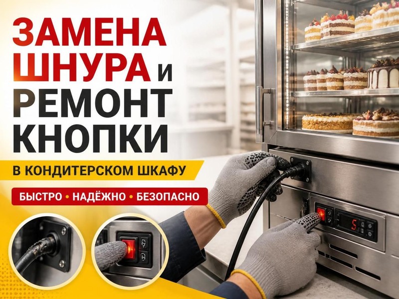 Замена шнура и ремонт кнопки в кондитерском шкафу