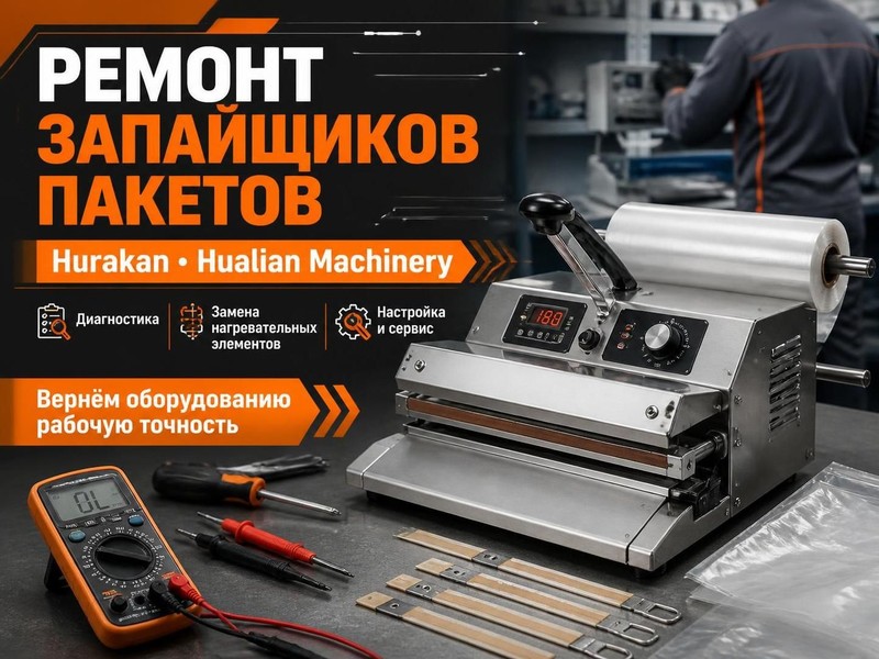 Ремонт запайщиков пакетов Hurakan, Hualian Machinery