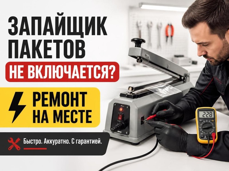 Запайщик пакетов не включается: ремонт на месте — Николай, фото