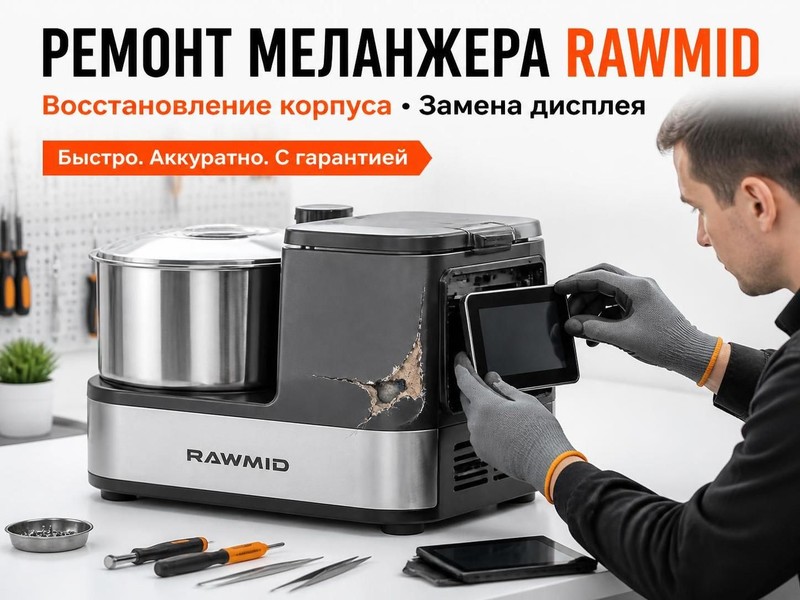Ремонт корпуса и замена дисплея меланжера RAWMID
