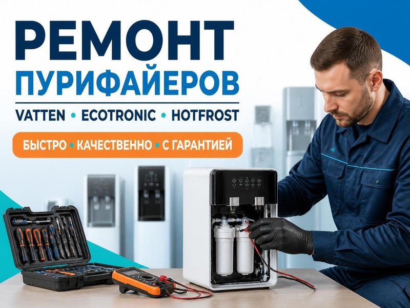 Ремонт пурифайеров Vatten, Ecotronic, Hotfrost
