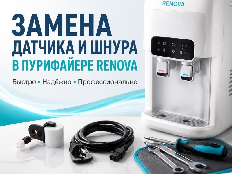 Замена датчика и шнура в пурифайере Renova