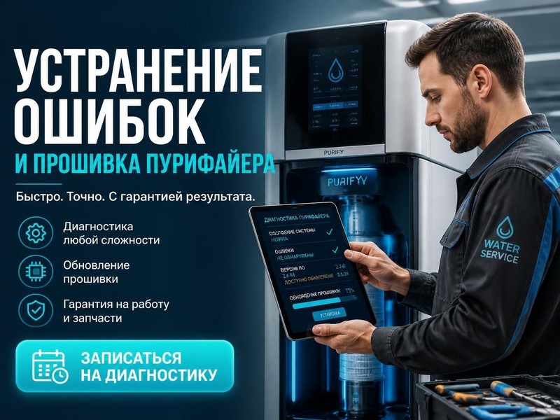Устранение ошибок и прошивка пурифайера