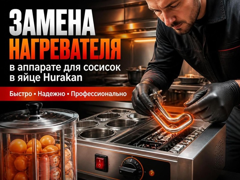 Замена нагревателя в аппарате для сосисок в яйце Hurakan