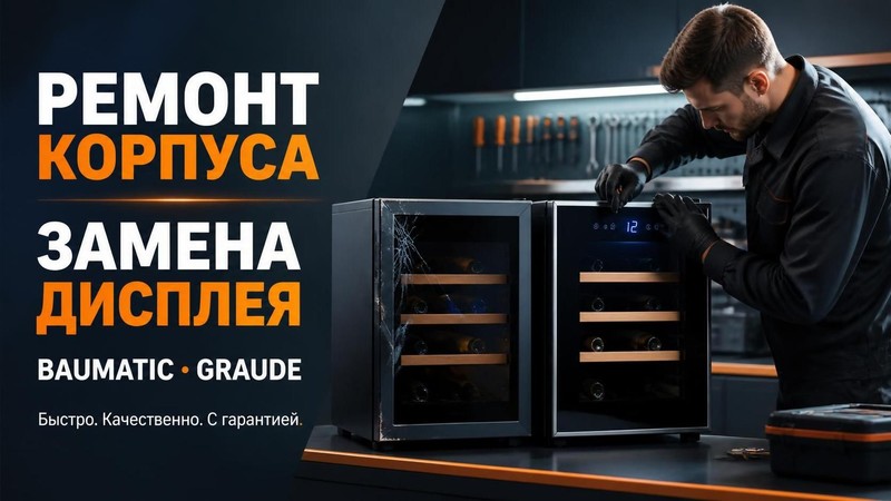 Ремонт корпуса и замена дисплея подогревателя BAUMATIC, GRAUDE