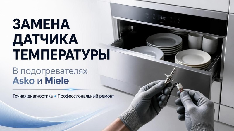 Замена датчика температуры в подогревателе Asko, Miele