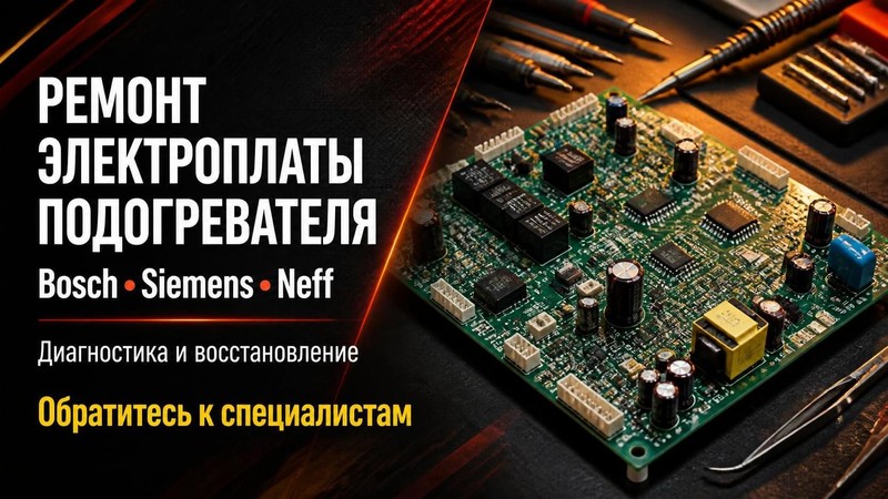 Ремонт электроплаты подогревателя Bosch, Siemens, Neff