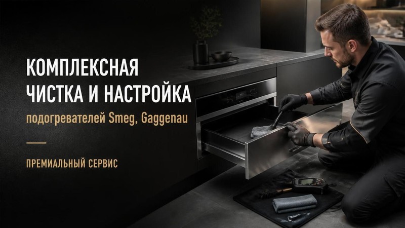 Комплексная чистка и настройка подогревателей Smeg, Gaggenau
