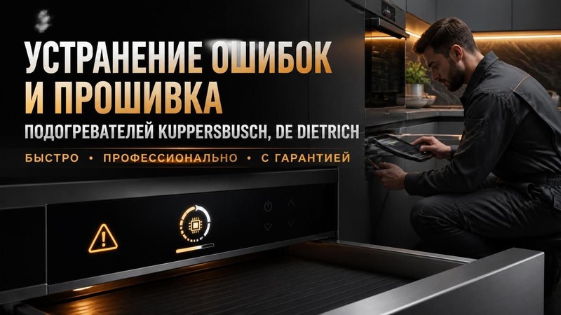 Устранение ошибок и прошивка подогревателей Kuppersbusch, De-dietrich