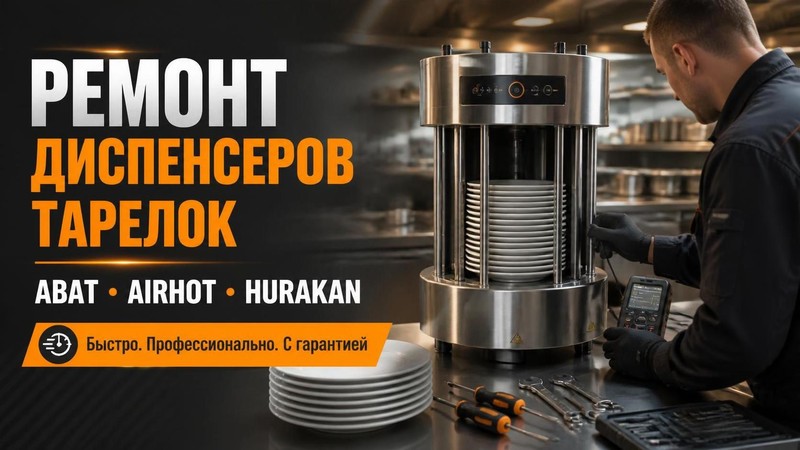 Ремонт диспенсеров тарелок ABAT, AIRHOT, Hurakan