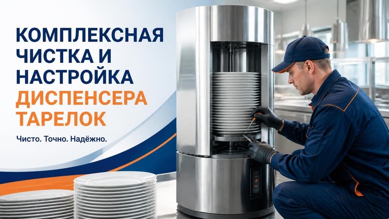 Комплексная чистка и настройка диспенсера тарелок