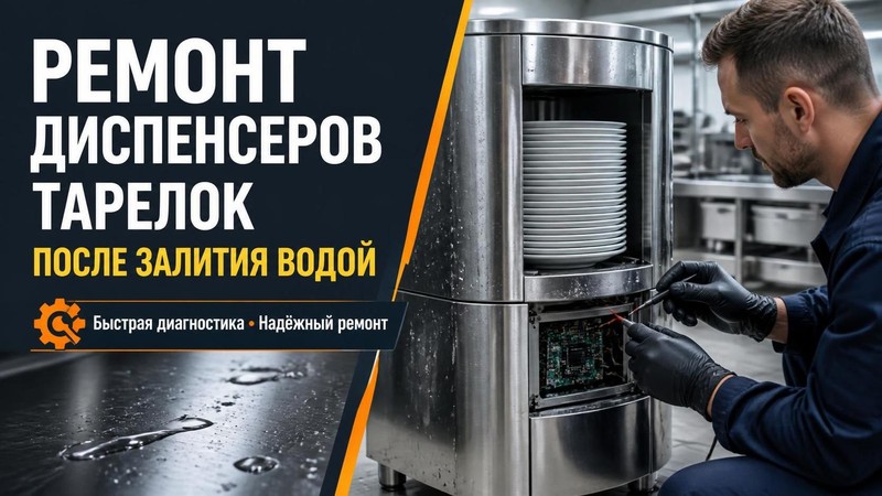 Ремонт диспенсеров тарелок после залития водой
