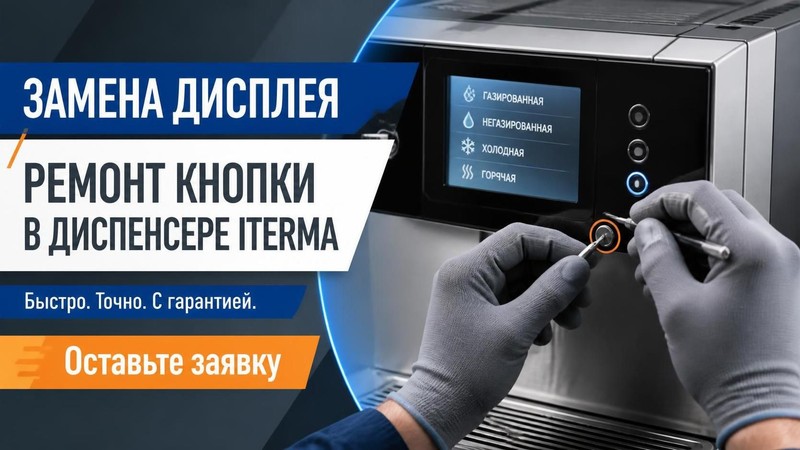 Замена дисплея и ремонт кнопки в диспенсере Iterma