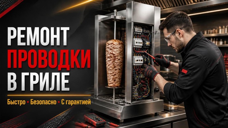 Ремонт проводки в гриле для шаурмы