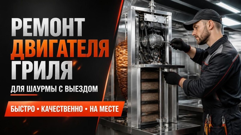 Ремонт двигателя гриля для шаурмы с выездом