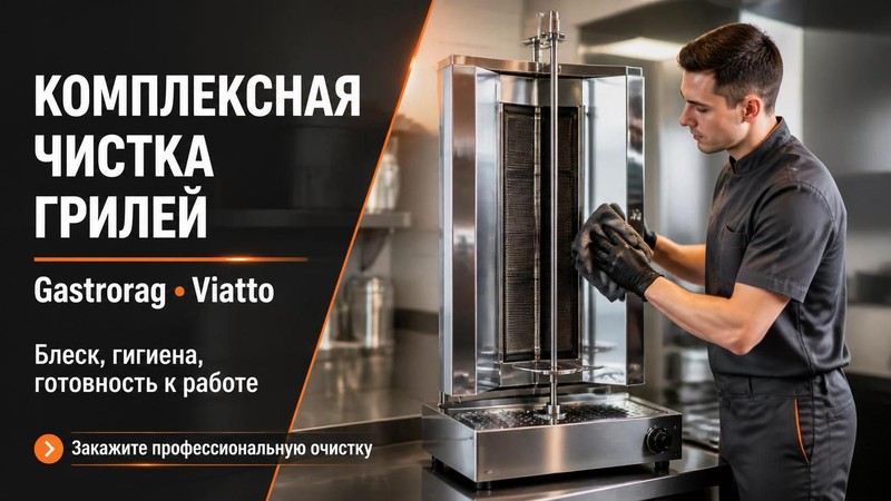 Комплексная чистка грилей для шаурмы Gastrorag, Viatto