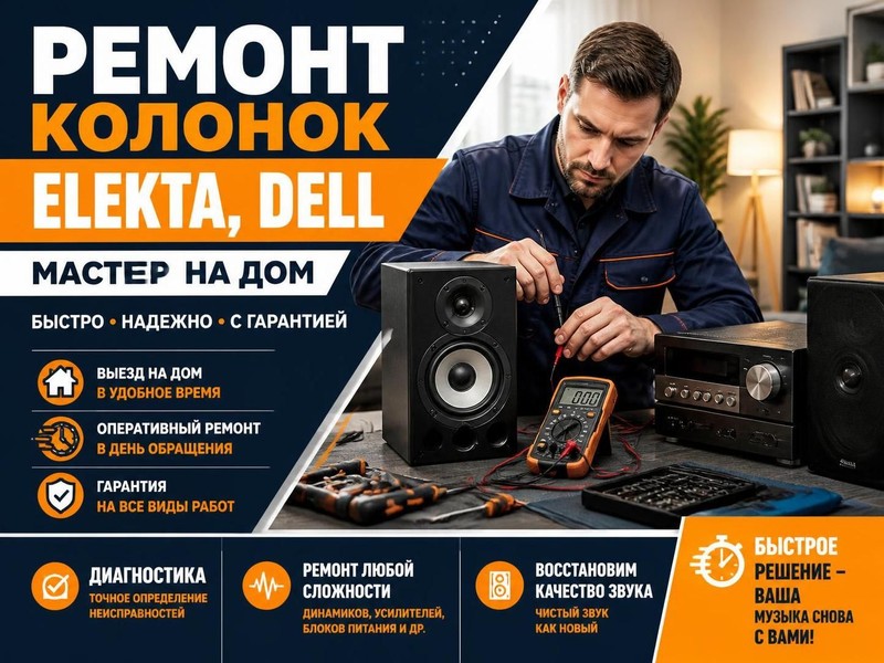 Вызвать мастера по ремонту колонок ELEKTA, Dell на дом — Олег, фото