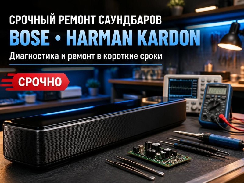 Срочный ремонт саундбаров Bose, Harman Kardon