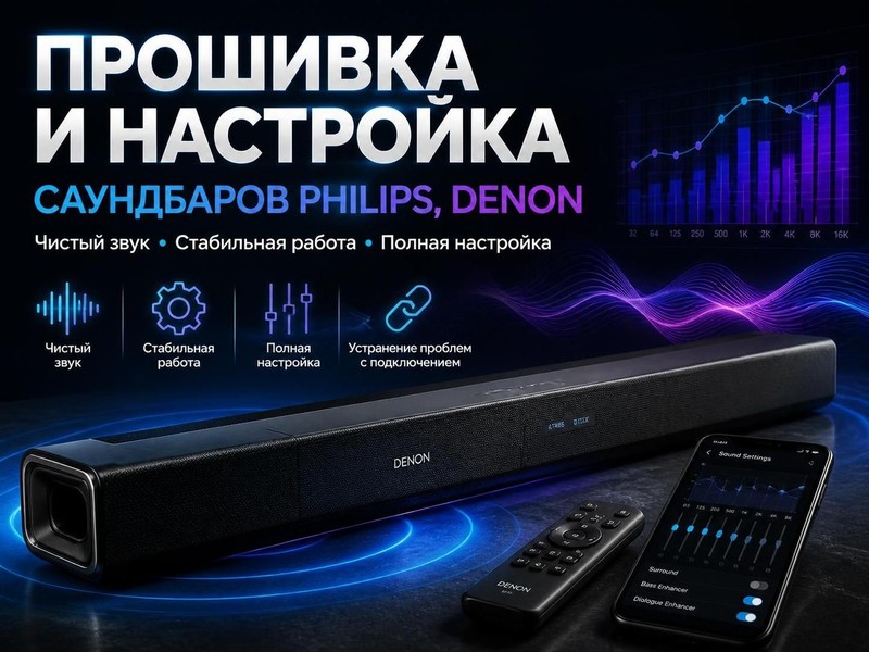 Прошивка и настройка саундбаров Philips, Denon