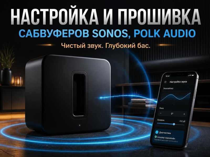 Настройка и прошивка сабвуферов Sonos, Polk Audio — Павел, фото
