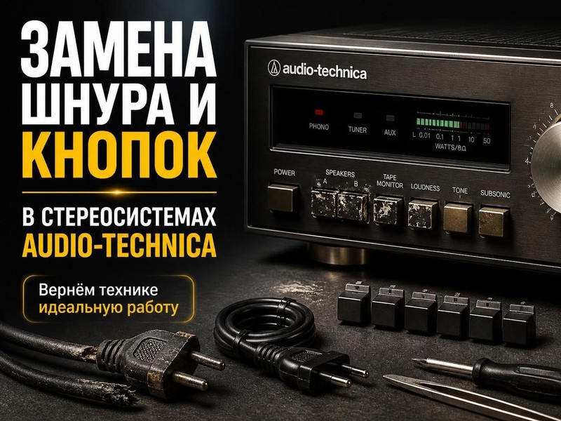 Замена шнура и кнопок в стереосистемах Audio-Technica — Сергей, фото