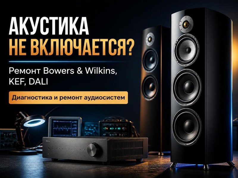 Акустика не включается: ремонт Bowers & Wilkins, KEF, DALI