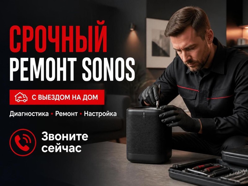 Срочный ремонт аудиосистем Sonos с выездом