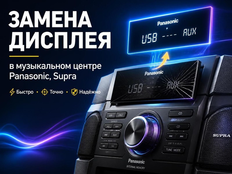 Замена дисплея в музыкальном центре Panasonic, Supra