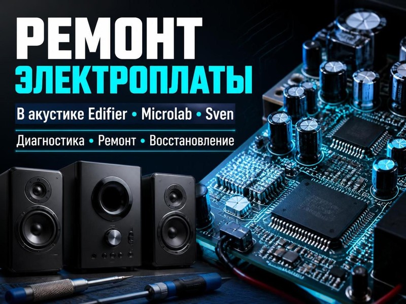 Ремонт электроплаты в акустике Edifier, Microlab, Sven — Игорь, фото