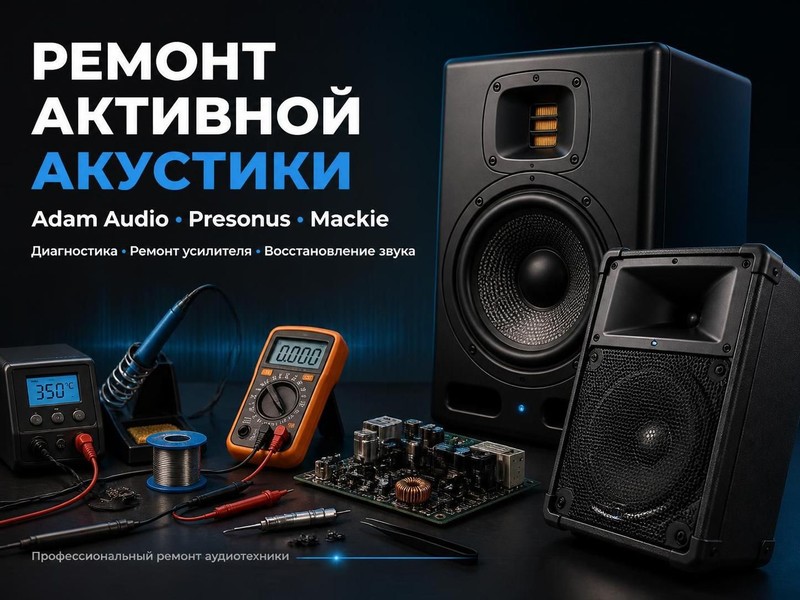 Ремонт активной акустики Adam Audio, Presonus, Mackie