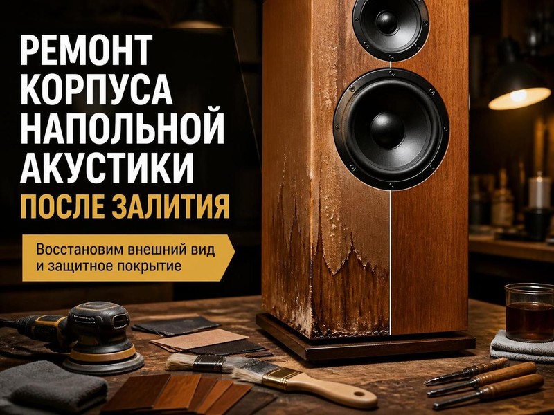 Ремонт корпуса напольной акустики после залития