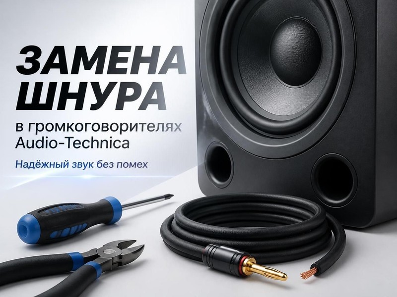 Замена шнура в громкоговорителях Audio-Technica
