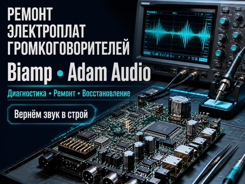 Ремонт электроплаты громкоговорителей Biamp, Adam Audio