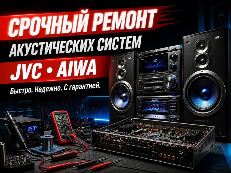 Срочный ремонт акустических систем JVC, AIWA