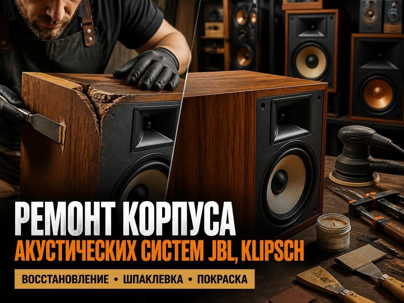 Ремонт корпуса акустических систем JBL, Klipsch