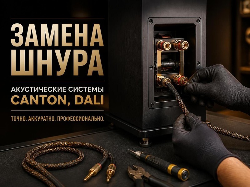 Замена шнура в акустических системах Canton, DALI