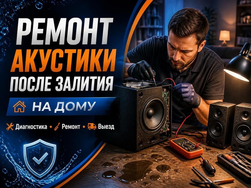 Ремонт комплектов акустики после залития на дому