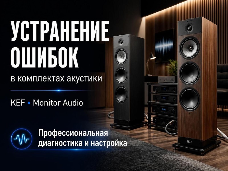 Устранение ошибок в комплектах акустики KEF, Monitor Audio