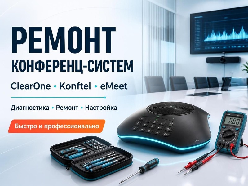 Ремонт конференц-систем ClearOne, Konftel, eMeet